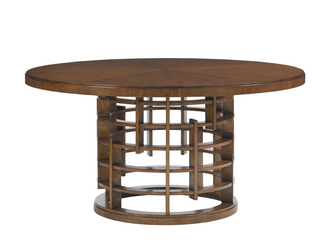 Tommy Bahama Home Island Fusion Meridien Round Dining Table with Wood